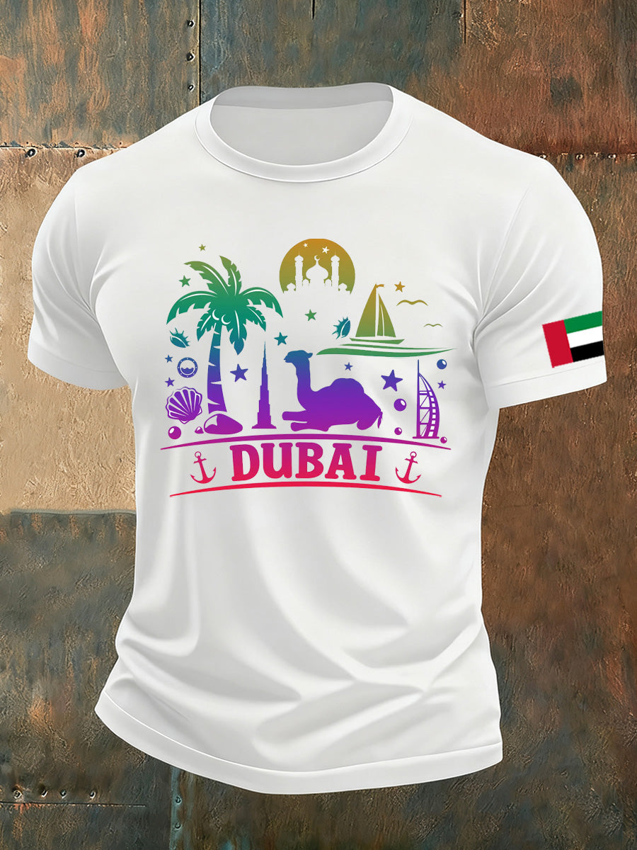 Men's UAE Art Print Casual T-Shirt