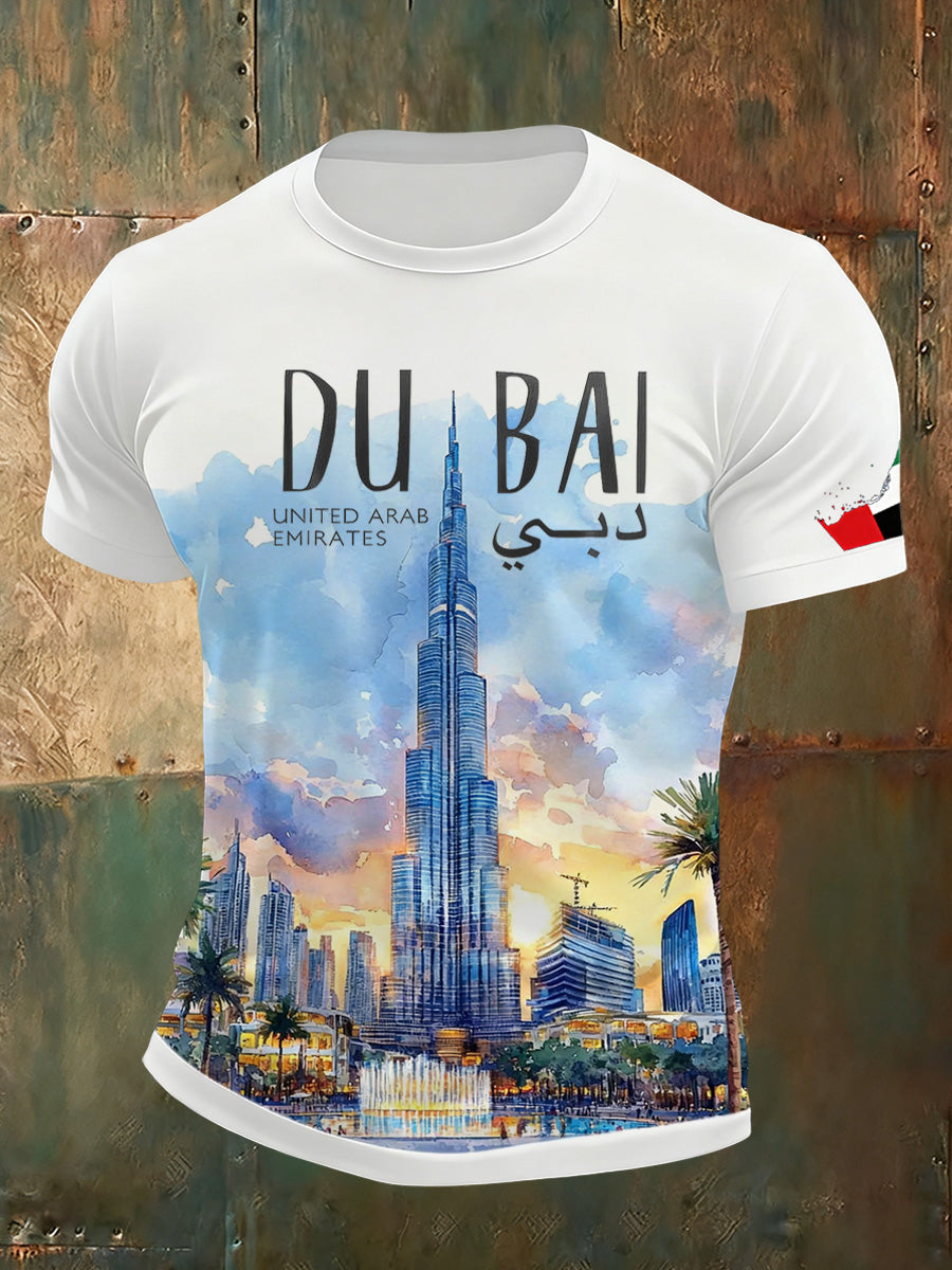 Men's UAE Art Print Casual T-Shirt