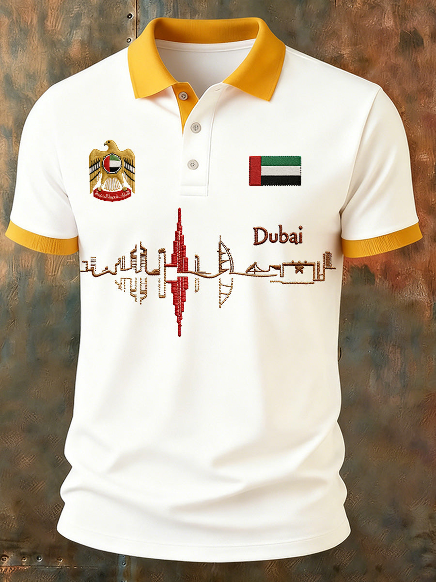 Men's UAE Art Print Comfort Polo Shirt