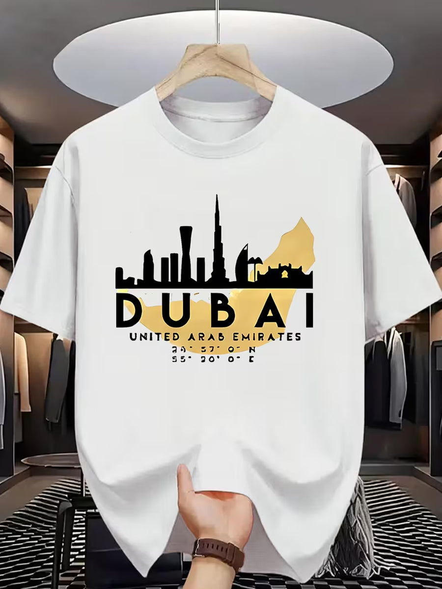 Men's Vintage Dubai/UAE Print Casual Comfort T-Shirt