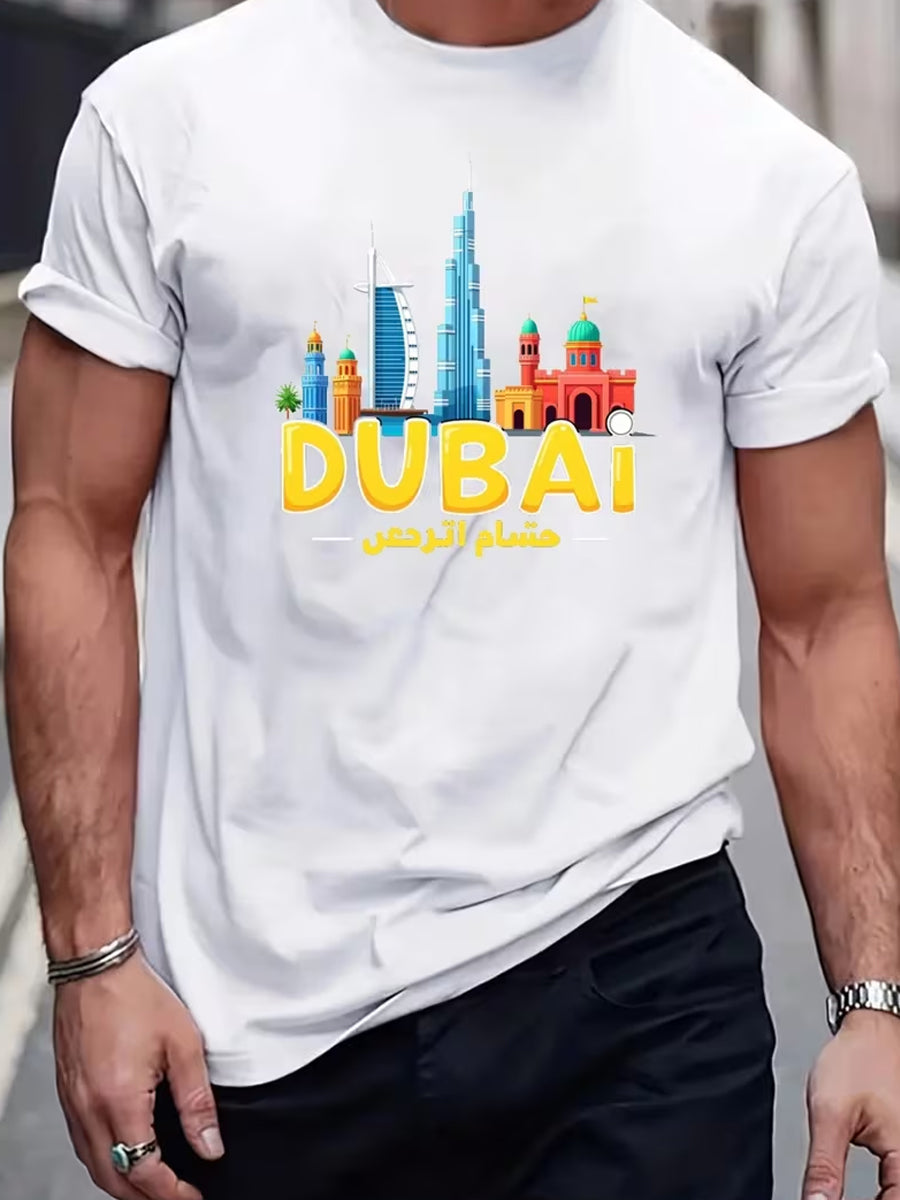 Men's Vintage Dubai/UAE Print Casual Comfort T-Shirt
