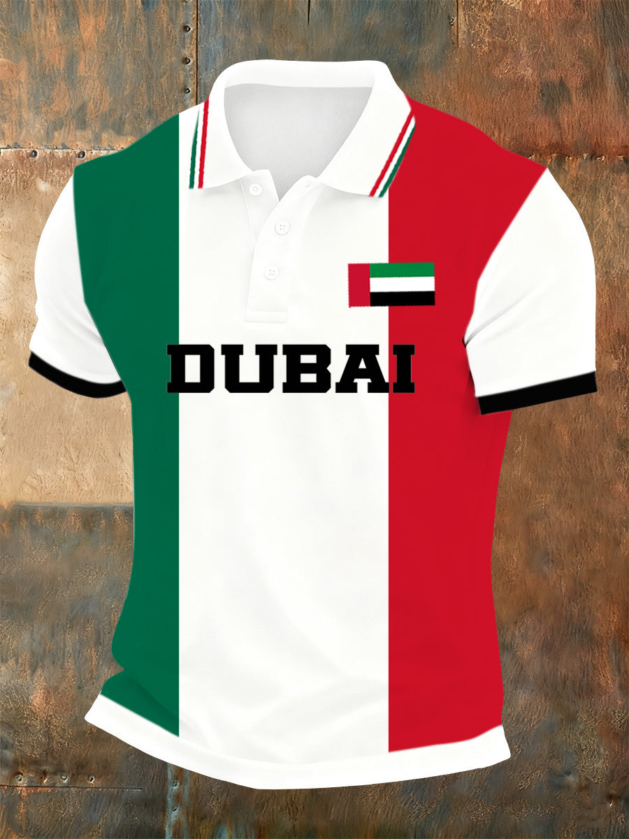 Men's UAE Art Print Comfort Polo Shirt