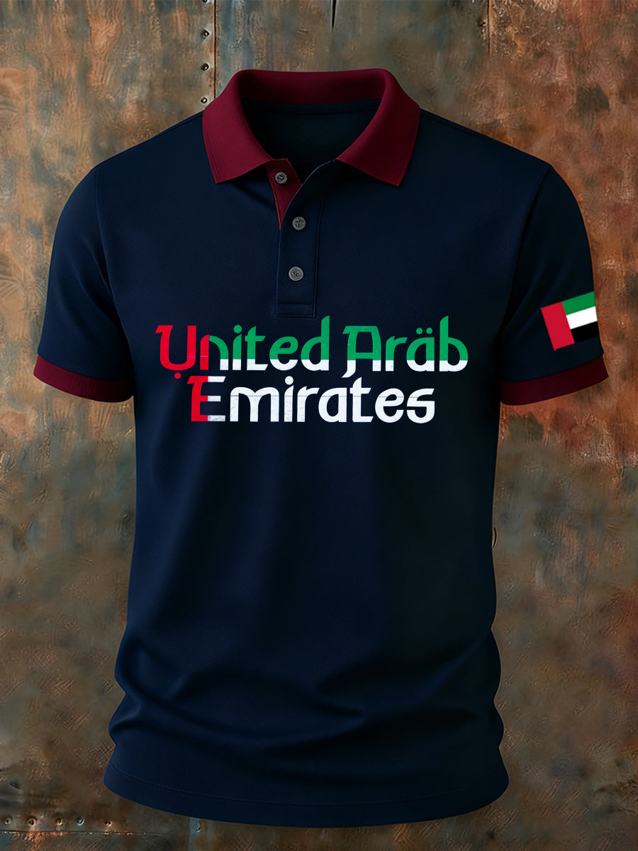 Men's UAE Art Print Comfort Polo Shirt