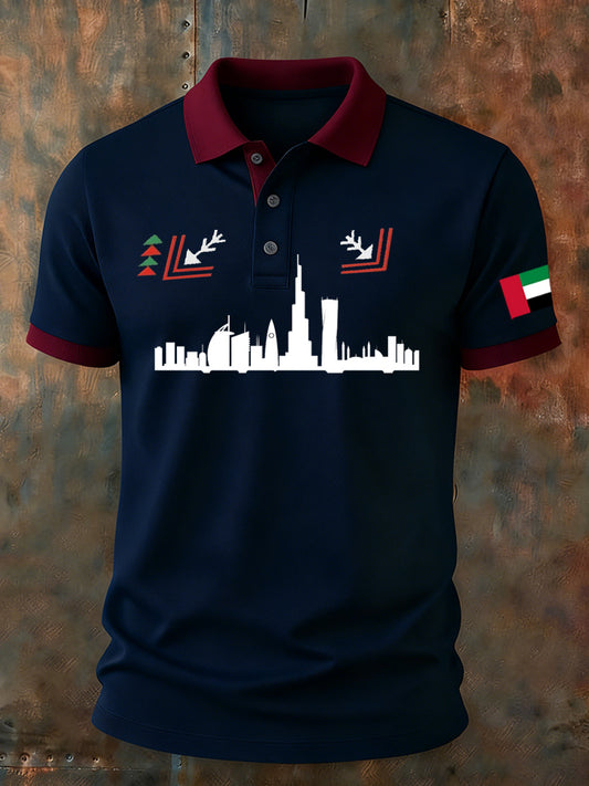 Men's UAE Art Print Comfort Polo Shirt