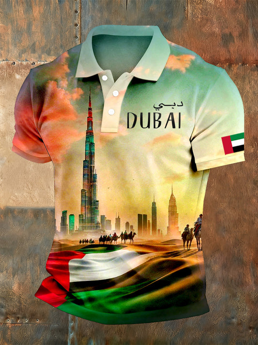 Men's UAE Art Print Polo Shirt