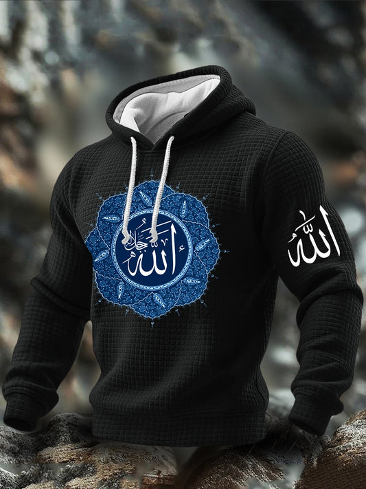 Men's Muslim Checkered Cotton Hoodie