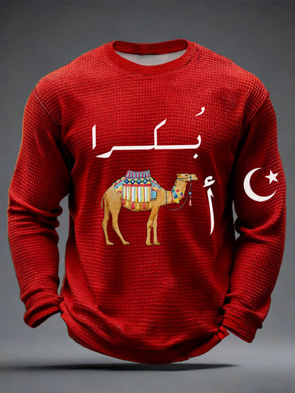 Men's Funny Egyptian Arabic Waffle Long Sleeve T-Shirt