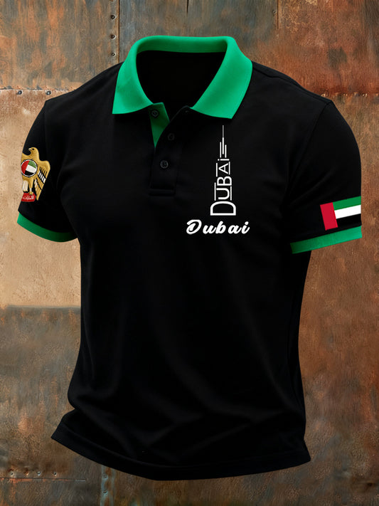 Men's UAE Art Print Comfort Polo Shirt