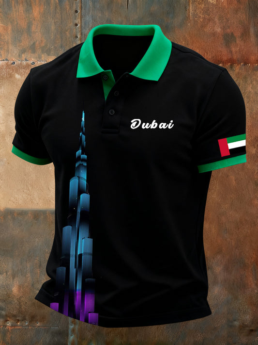 Men's UAE Art Print Comfort Polo Shirt