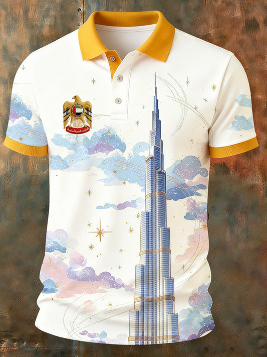 Men's UAE Art Print Comfort Polo Shirt
