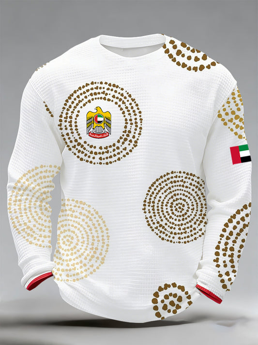 Men's UAE Geometric Art Print Long-Sleeve T-Shirt