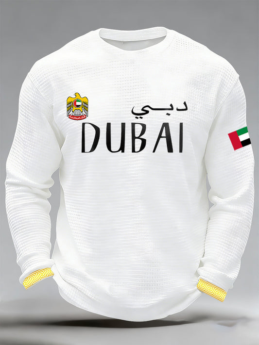 Men's UAE Geometric Art Print Long-Sleeve T-Shirt