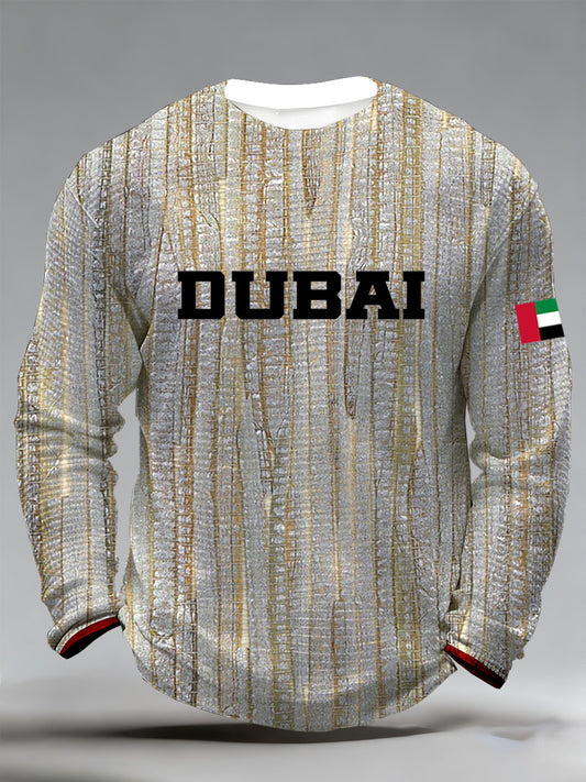 Men's UAE Geometric Art Print Long-Sleeve T-Shirt