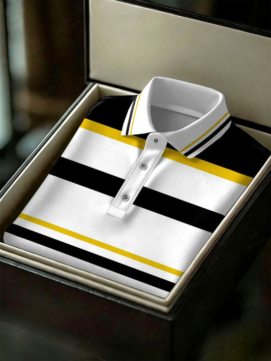 Men's Vintage Business Style Printed Casual Polo Shirt