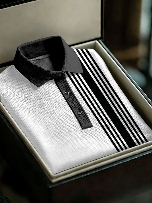 Men's Vintage Business Style Printed Casual Polo Shirt