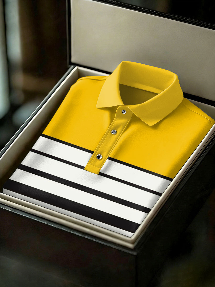 Men's Vintage Business Style Printed Casual Polo Shirt