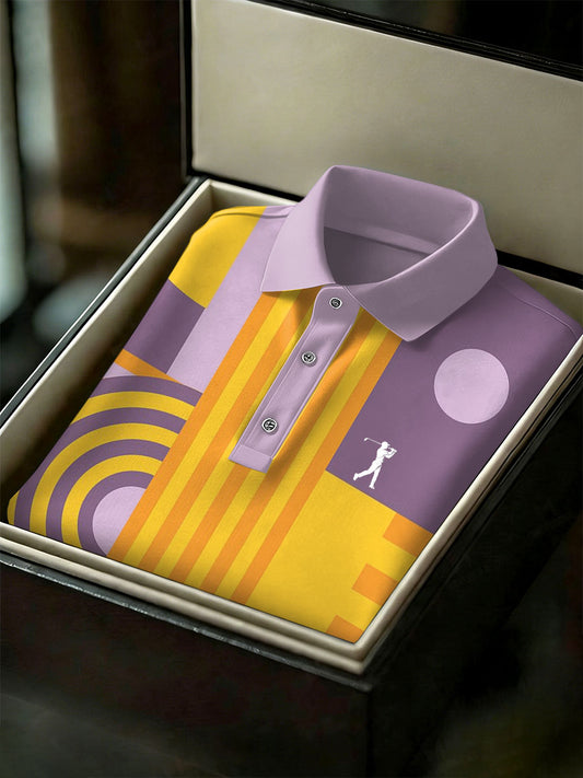 Men's Vintage Business Style Printed Casual Polo Shirt