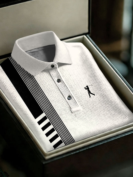 Men's Vintage Business Style Printed Casual Polo Shirt